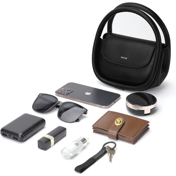 Designer Top Handle Shoulder Bags for Women Black - Picture 6 of 7